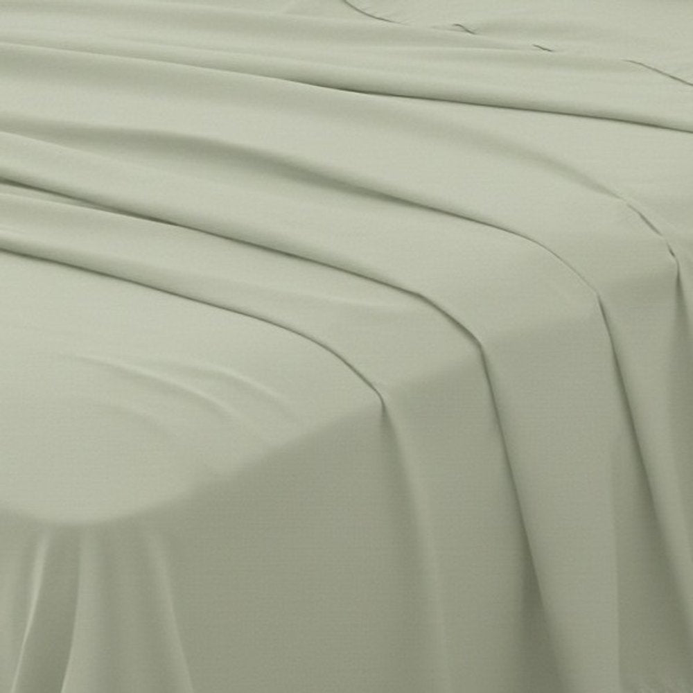 Four Piece Sage Cotton King Sheet Set  Warm Home View
