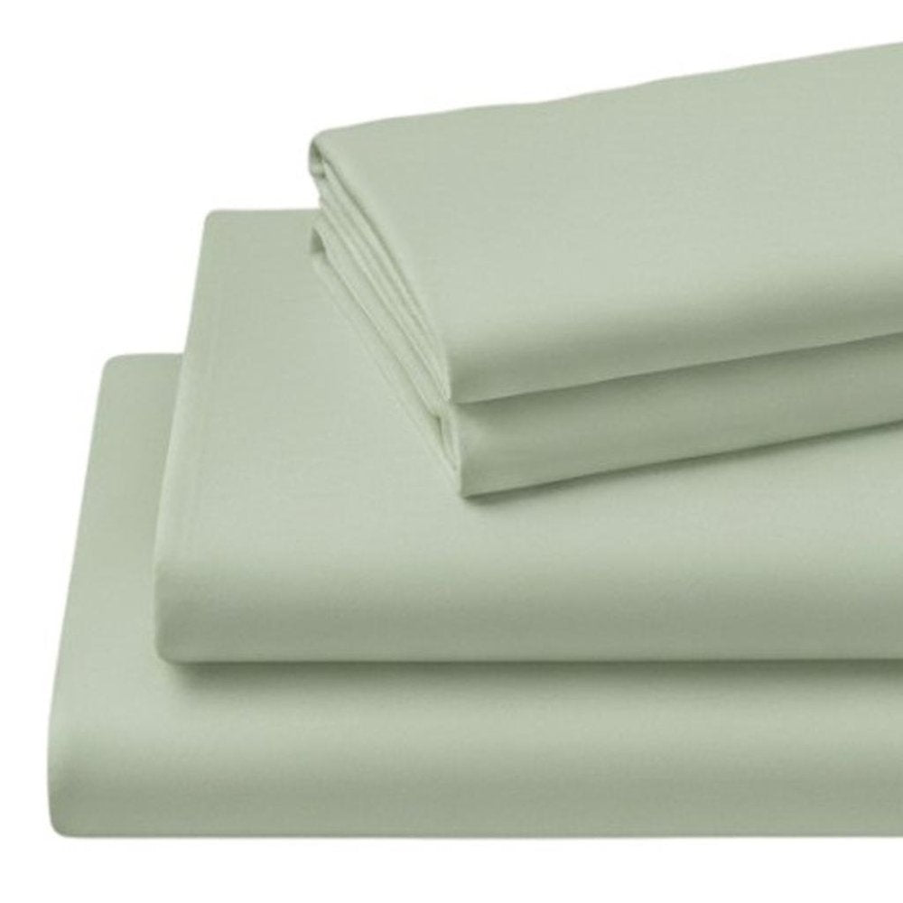 Four Piece Sage Cotton King Sheet Set  Warm Home View