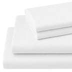 Four Piece White Cotton Queen Sheet Set  Warm Home View
