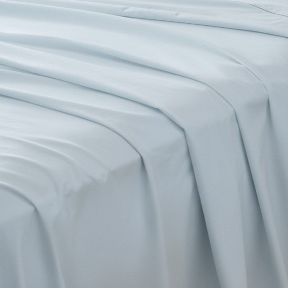 Set of Two Light Blue Cotton Queen Pillowcases  Warm Home View