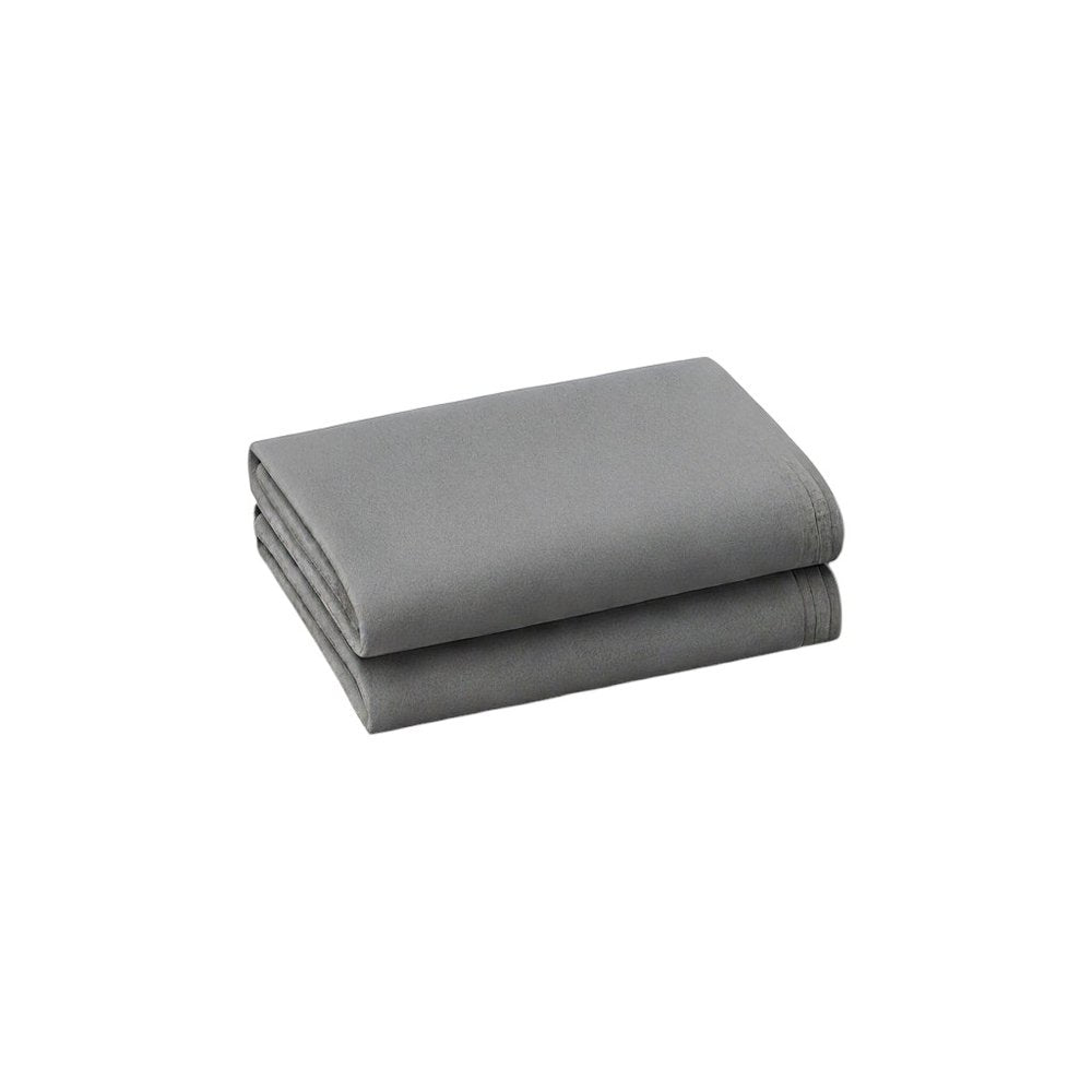 Set of Two Light Gray Cotton King Pillowcases  Warm Home View