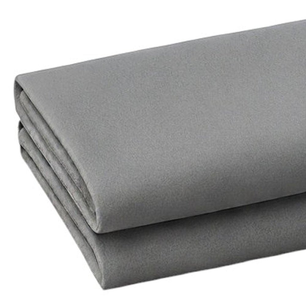 Set of Two Light Gray Cotton King Pillowcases  Warm Home View