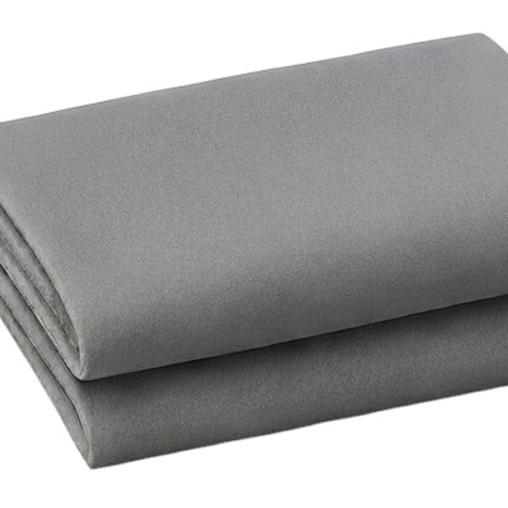 Set of Two Light Gray Cotton King Pillowcases  Warm Home View