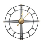 24" Beige Black And Brown Silent Analog Round Wall Clock  Warm Home View