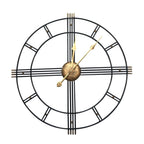 24" Beige Black And Brown Silent Analog Round Wall Clock  Warm Home View