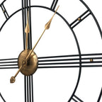 24" Beige Black And Brown Silent Analog Round Wall Clock  Warm Home View