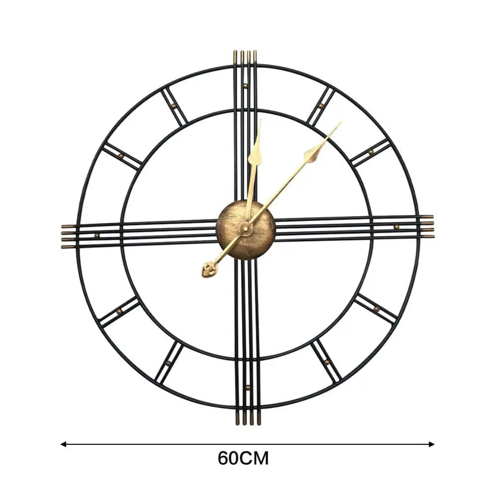 24" Beige Black And Brown Silent Analog Round Wall Clock  Warm Home View
