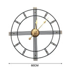 24" Beige Black And Brown Silent Analog Round Wall Clock  Warm Home View