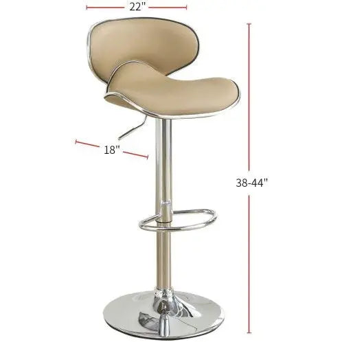 Adjustable Brown Faux Leather Bar Stools 2-Piece  Warm Home View