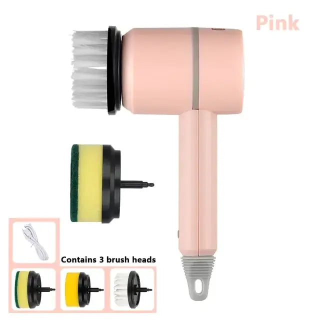 Electric Cleaning Brush 3 Brush Heads Cleaner Multifunctional  Warm Home View