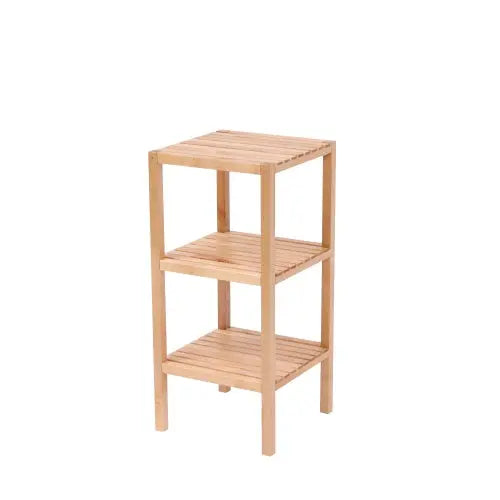 3-Tier Birch Bathroom Shelf, Narrow Shelving Unit, Multifunctional Storage Rack, Corner Rack, For Kitchen, Living Room, Bedroom, Entryway, Bathroom, Natural  Warm Home View