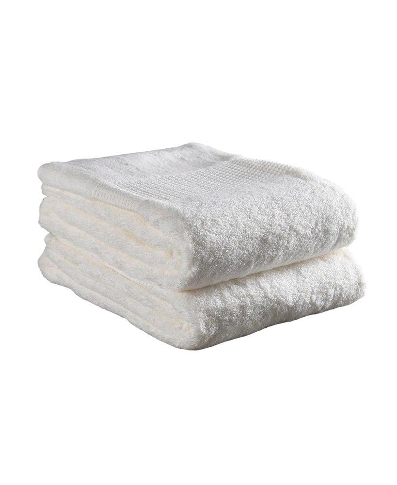 Set of Two White Turkish Cotton 13" X 13" Quick Dry Terry Cloth Washcloths  Warm Home View