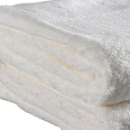 Set of Two White Turkish Cotton 13" X 13" Quick Dry Terry Cloth Washcloths  Warm Home View