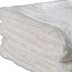 Set of Two White Turkish Cotton 13" X 13" Quick Dry Terry Cloth Washcloths  Warm Home View