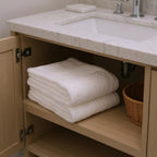 Set of Two White Turkish Cotton 13" X 13" Quick Dry Terry Cloth Washcloths  Warm Home View