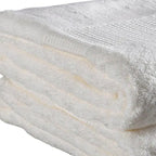 Set of Two White Turkish Cotton 13" X 13" Quick Dry Terry Cloth Washcloths  Warm Home View
