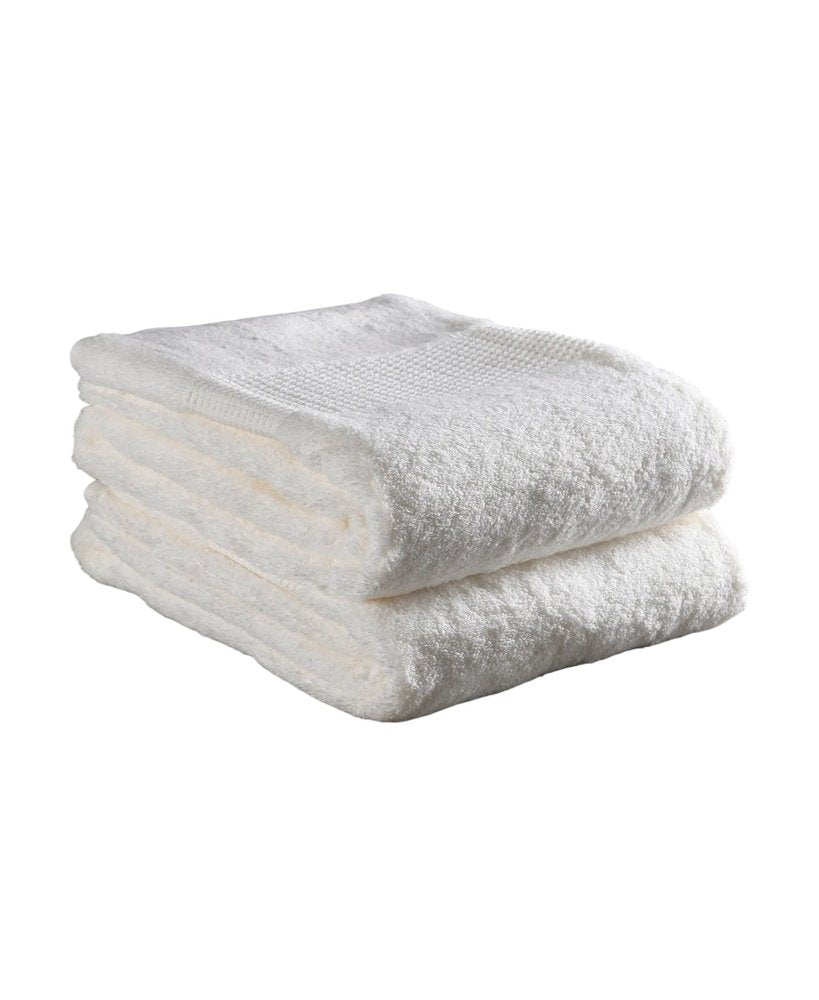 Set of Two White Turkish Cotton 13" X 13" Quick Dry Terry Cloth Washcloths  Warm Home View
