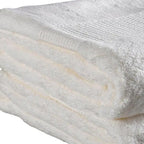 Set of Two White Turkish Cotton 13" X 13" Quick Dry Terry Cloth Washcloths  Warm Home View