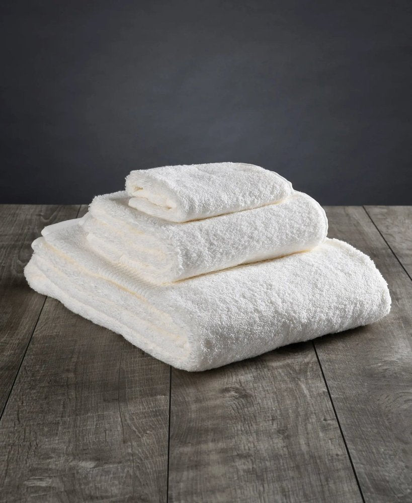 Set of Two White Turkish Cotton 13" X 13" Quick Dry Terry Cloth Washcloths  Warm Home View