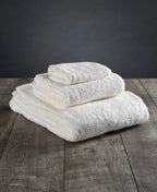 Set of Two White Turkish Cotton 13" X 13" Quick Dry Terry Cloth Washcloths  Warm Home View
