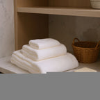 Set of Two White Turkish Cotton 13" X 13" Quick Dry Terry Cloth Washcloths  Warm Home View