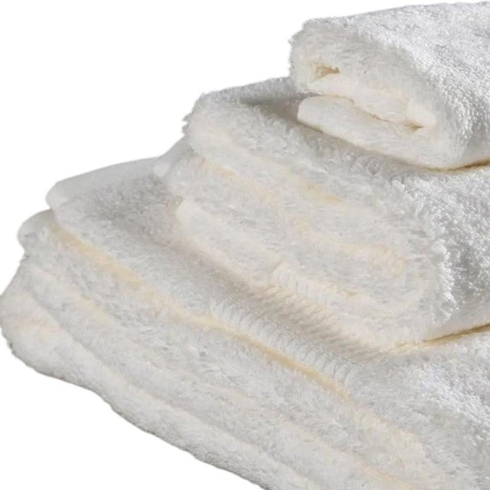 Set of Two White Turkish Cotton 13" X 13" Quick Dry Terry Cloth Washcloths  Warm Home View