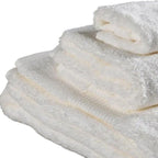 Set of Two White Turkish Cotton 13" X 13" Quick Dry Terry Cloth Washcloths  Warm Home View