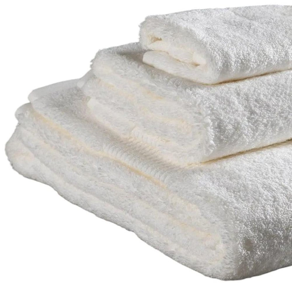 Set of Two White Turkish Cotton 13" X 13" Quick Dry Terry Cloth Washcloths  Warm Home View