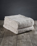 Set of Two Beige Cotton 13" X 13" Quick Dry Terry Cloth Washcloths  Warm Home View