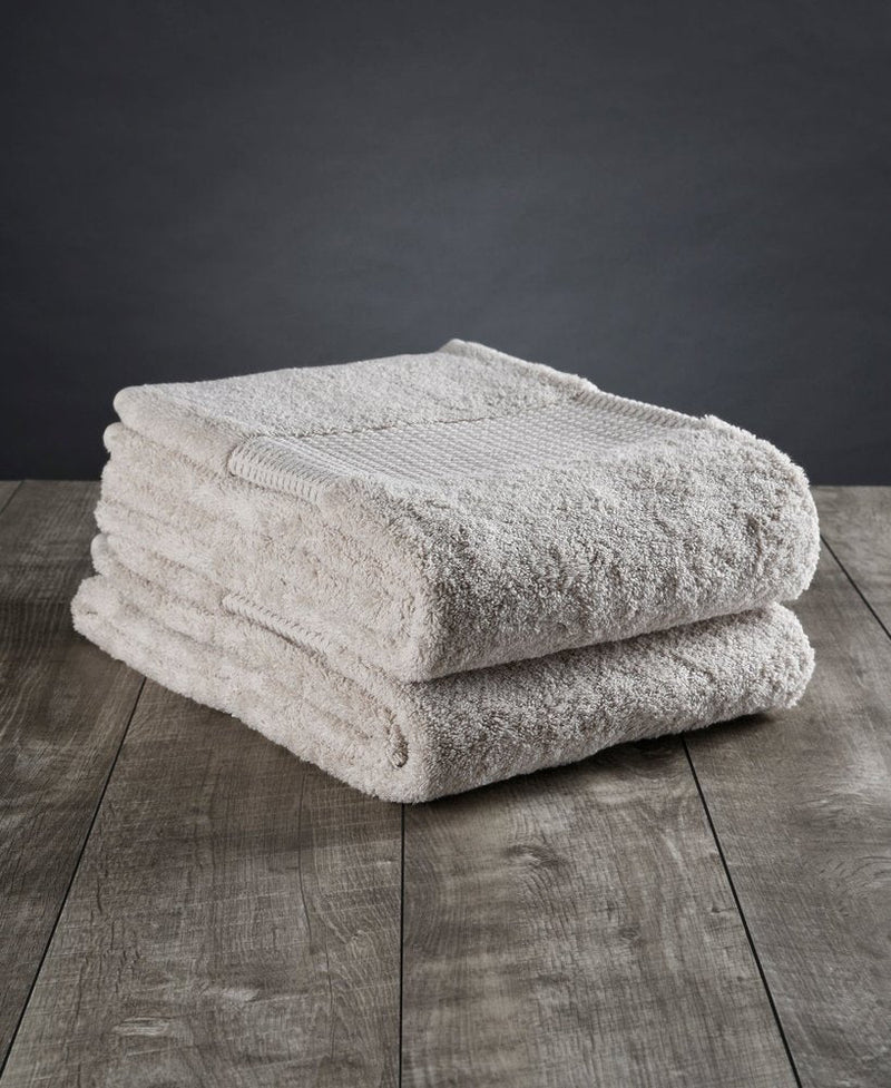 Set of Two Beige Cotton 13" X 13" Quick Dry Terry Cloth Washcloths  Warm Home View