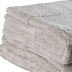 Set of Two Beige Cotton 13" X 13" Quick Dry Terry Cloth Washcloths  Warm Home View