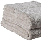 Set of Two Beige Cotton 13" X 13" Quick Dry Terry Cloth Washcloths  Warm Home View