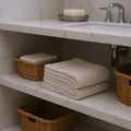 Set of Two Beige Cotton 13" X 13" Quick Dry Terry Beige Washcloth Set  Warm Home View