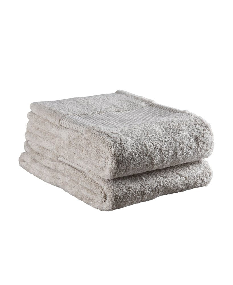 Set of Two Beige Cotton 13" X 13" Quick Dry Terry Cloth Washcloths  Warm Home View