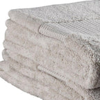 Set of Two Beige Cotton 13" X 13" Quick Dry Terry Cloth Washcloths  Warm Home View