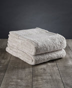 Set of Two Beige Cotton 13" X 13" Quick Dry Terry Cloth Washcloths  Warm Home View