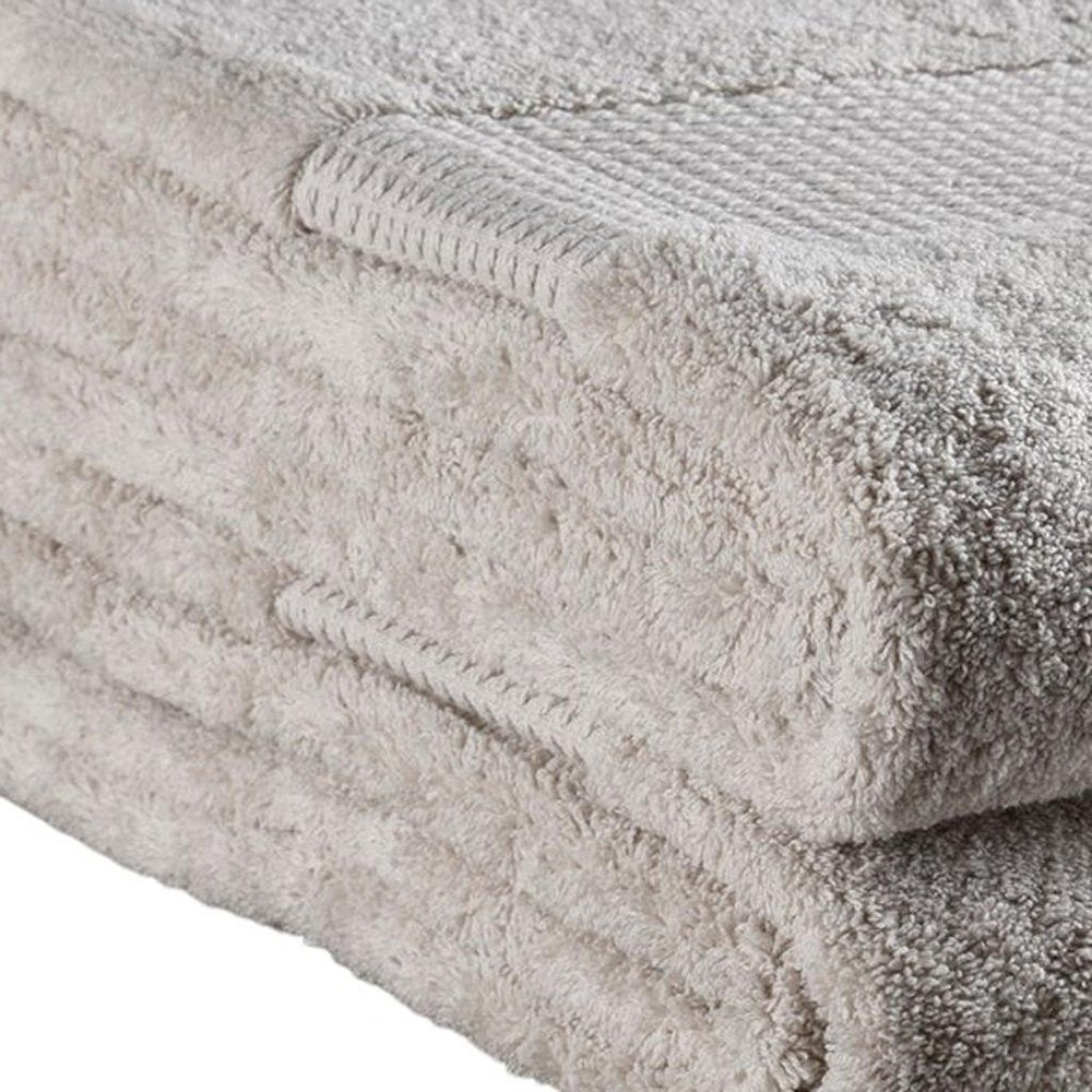 Set of Two Beige Cotton 13" X 13" Quick Dry Terry Cloth Washcloths  Warm Home View
