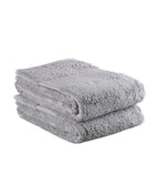 Set of Two Light Gray Cotton 13" X 13" Quick Dry Terry Cloth Washcloths  Warm Home View