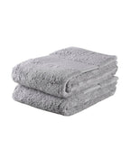 Set of Two Light Gray Cotton 16" X 30" Quick Dry Terry Cloth Hand Towels  Warm Home View