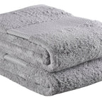Set of Two Light Gray Cotton 16" X 30" Quick Dry Terry Cloth Hand Towels  Warm Home View