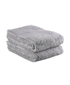 Set of Two Light Gray Cotton 16" X 30" Quick Dry Terry Cloth Hand Towels  Warm Home View