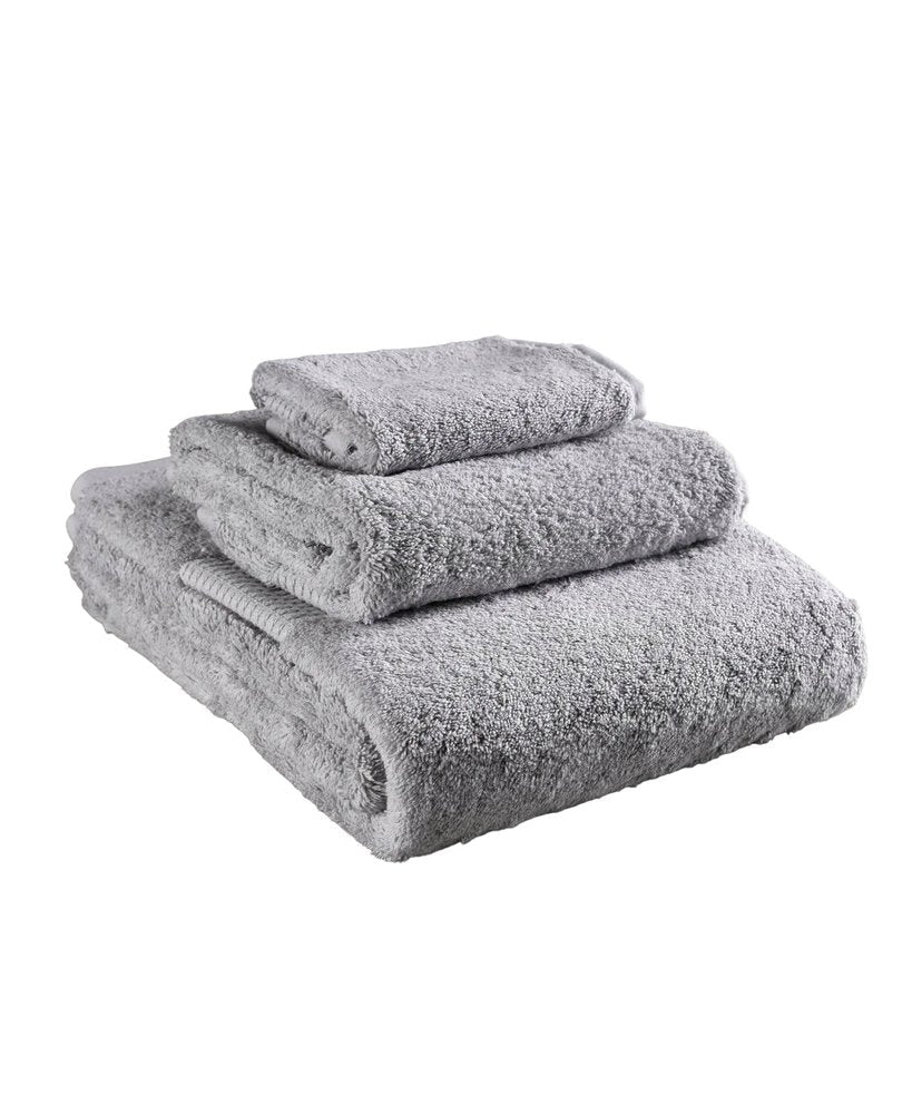 Set of Three Light Gray Cotton Quick Dry Terry Cloth Towels  Warm Home View