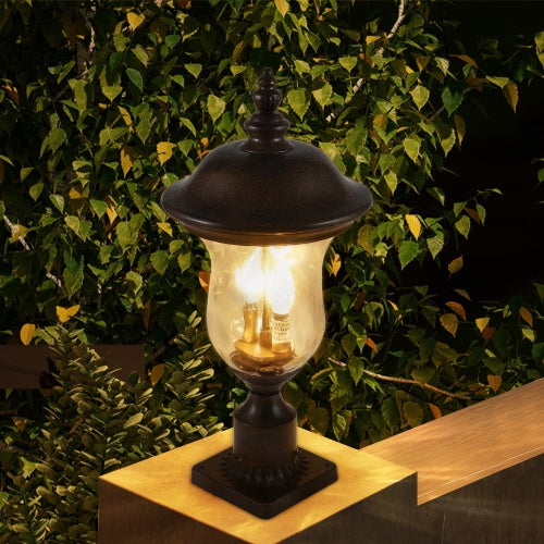 Vintage Outdoor Light Pole Lights - Bronze Aluminum, 1-Piece  Warm Home View