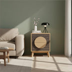 Oak Solid Wood Nightstand - Brown Solid Wood - Set of 2  Warm Home View