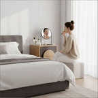 Oak Solid Wood Nightstand - Brown Solid Wood - Set of 2  Warm Home View
