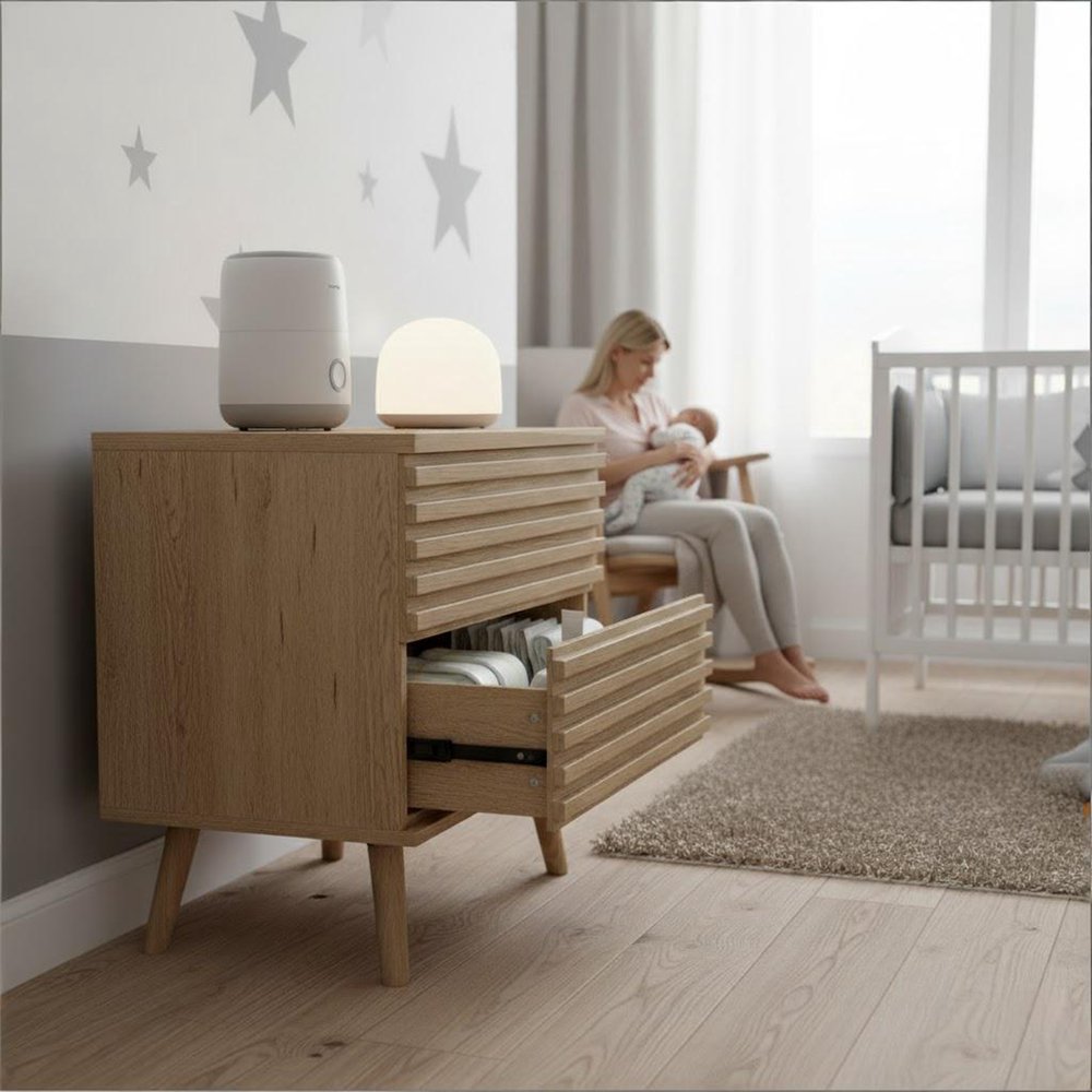 Natural Solid Wood Nightstand - Natural Wood - Set of 2  Warm Home View