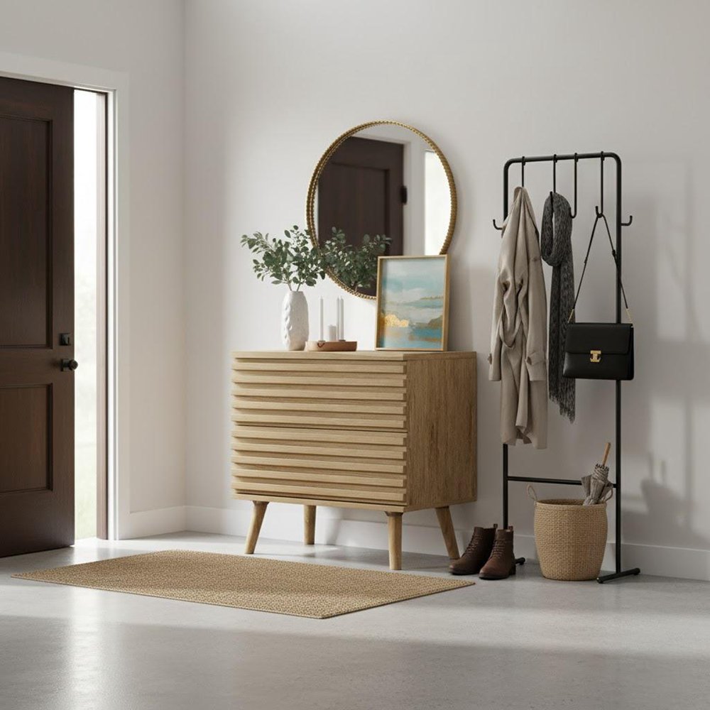 Natural Solid Wood Nightstand - Natural Wood - Set of 2  Warm Home View