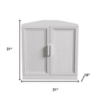 Set Of Four White Wood Corner Accent Cabinet With Two Doors  Warm Home View