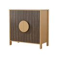Set Of Two Sepia Solid Wood Console Accent Cabinet With Two Doors  Warm Home View
