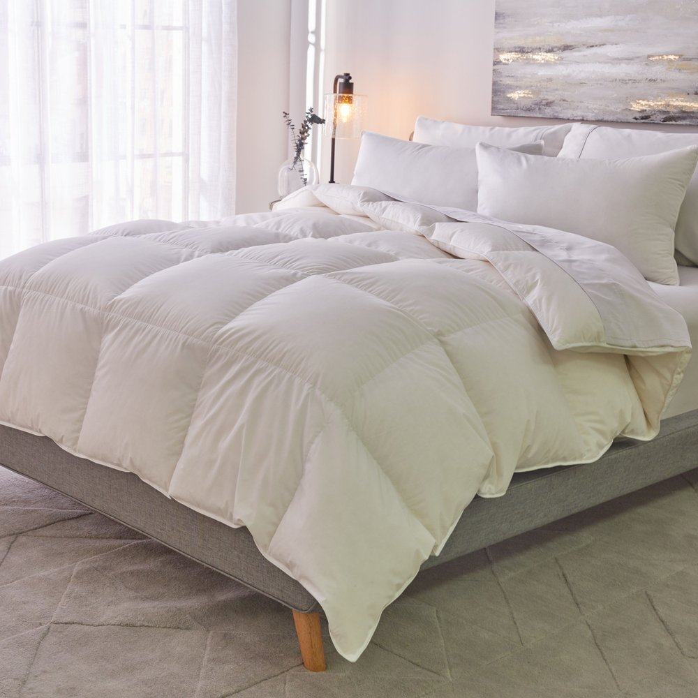 White Twin Cotton Washable Microfiber Down Alternative Comforter  Warm Home View